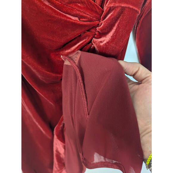 Soft Surroundings Hyannis Velvet Surplice V-Neck Red Dahlia Dress Size XL NWT - Picture 7 of 9